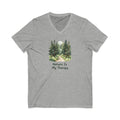 Nature Is My Therapy V-Neck Tee — Forest Watercolor Hiking Shirt